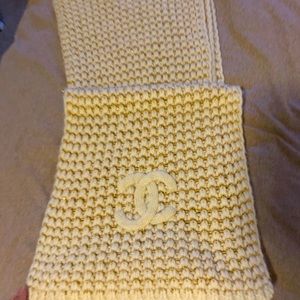 Chanel Cashmere Scarf with Gold Strings